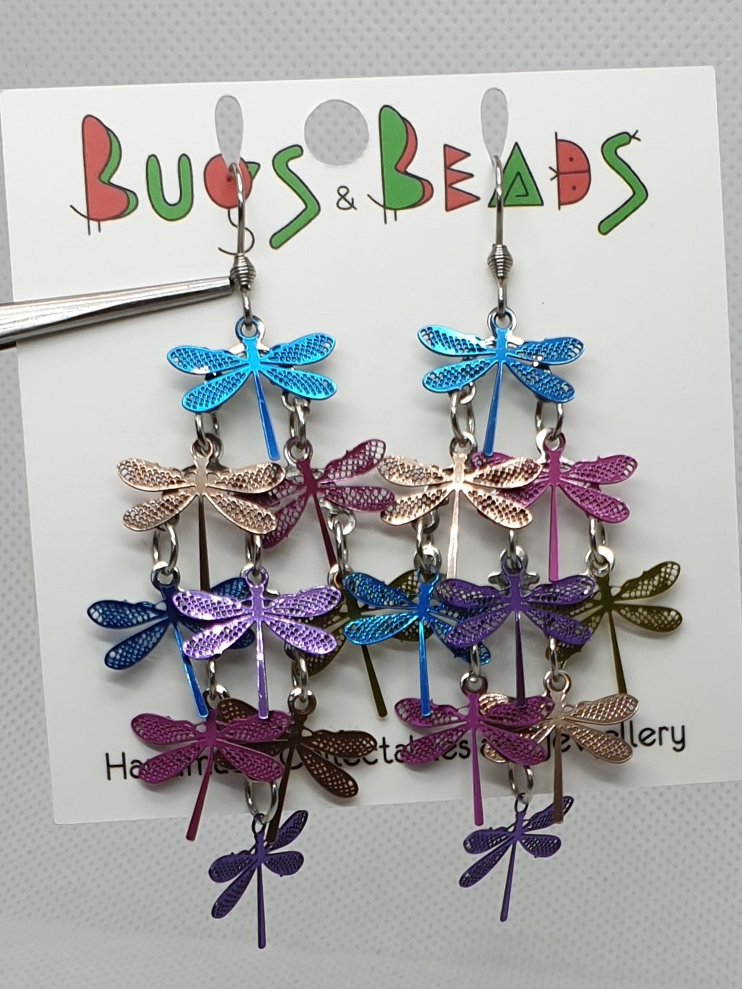 Mixed Dragonflies dangle earrings