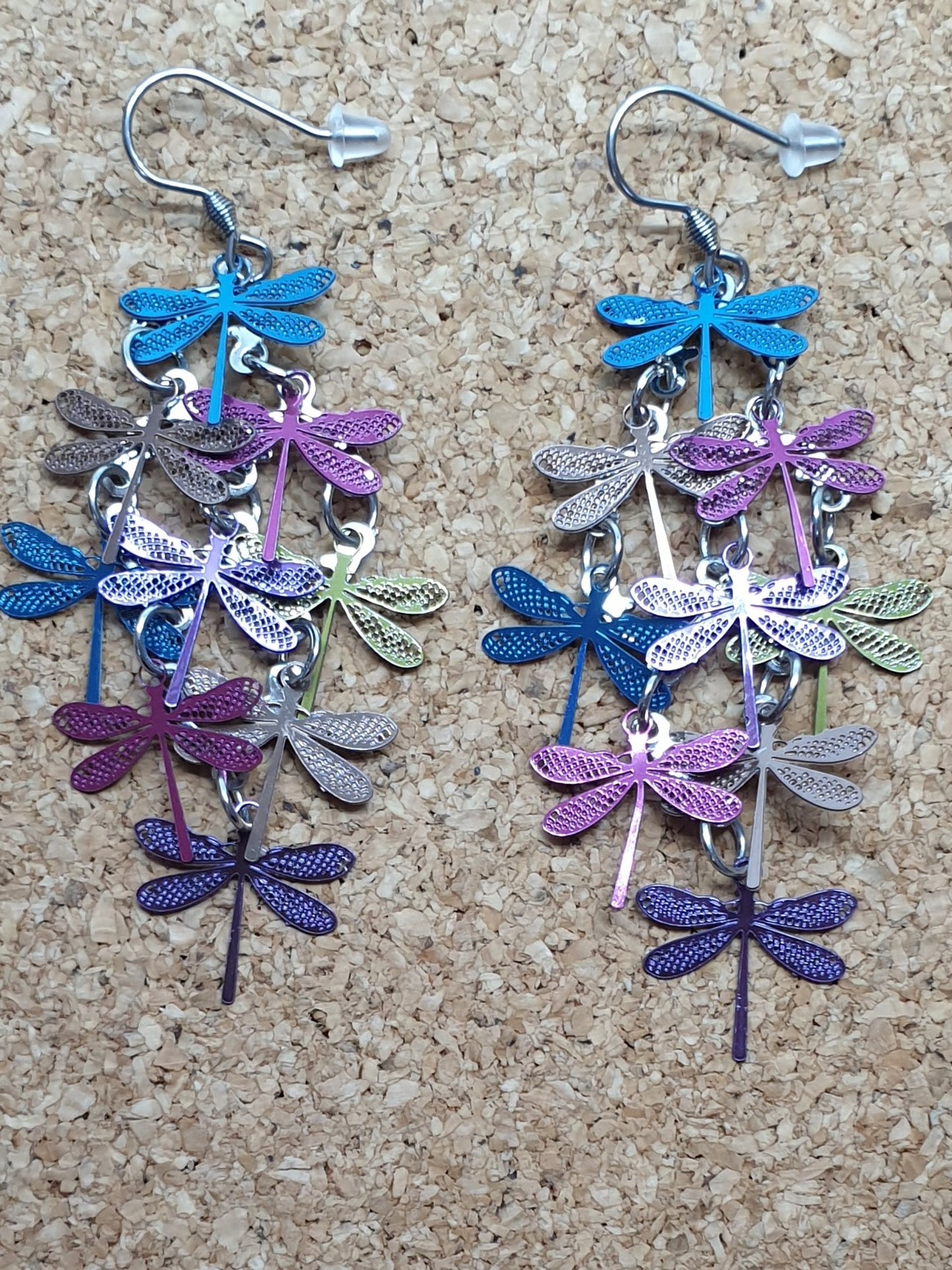 Mixed Dragonflies dangle earrings