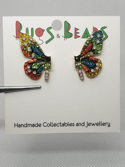 Half Butterfly Studs - Green