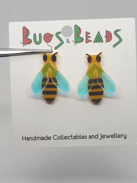 Bee stud acrylic earrings