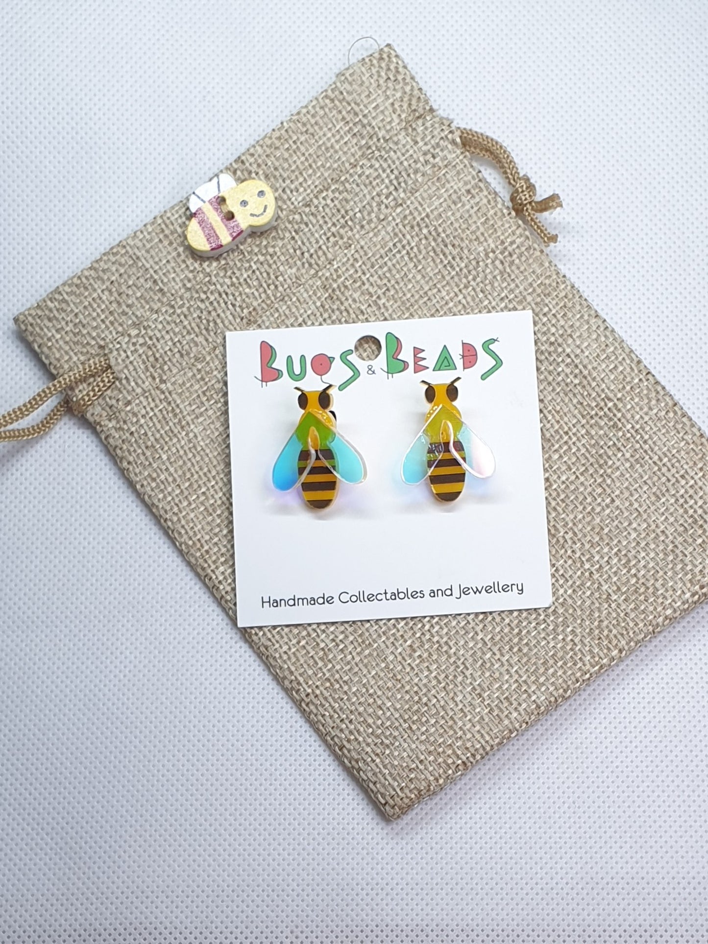 Bee stud acrylic earrings