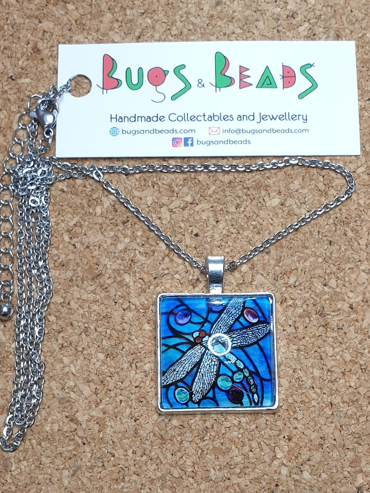 Dragonfly Drawing Necklace