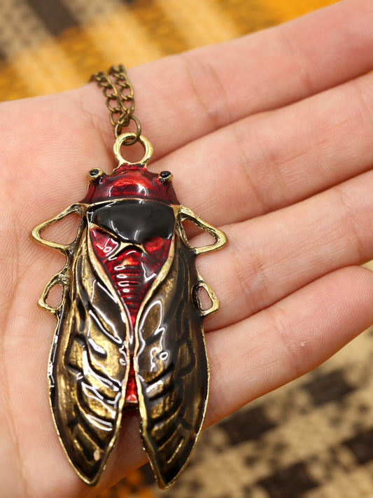 Cicada Necklace - Bronze