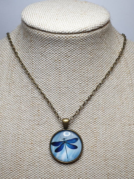 Dragonfly Necklace - Blue Wings