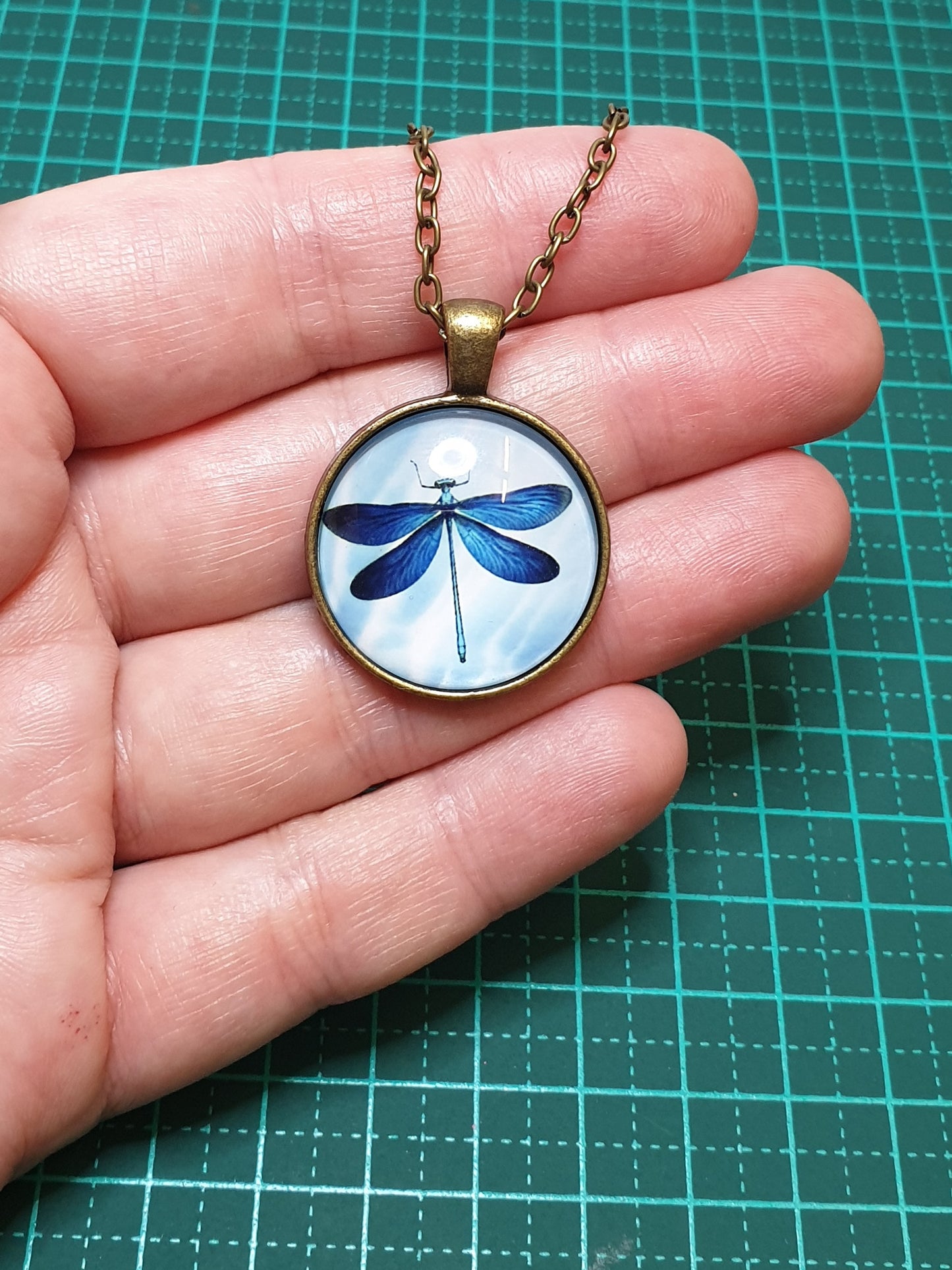 Dragonfly Necklace - Blue Wings