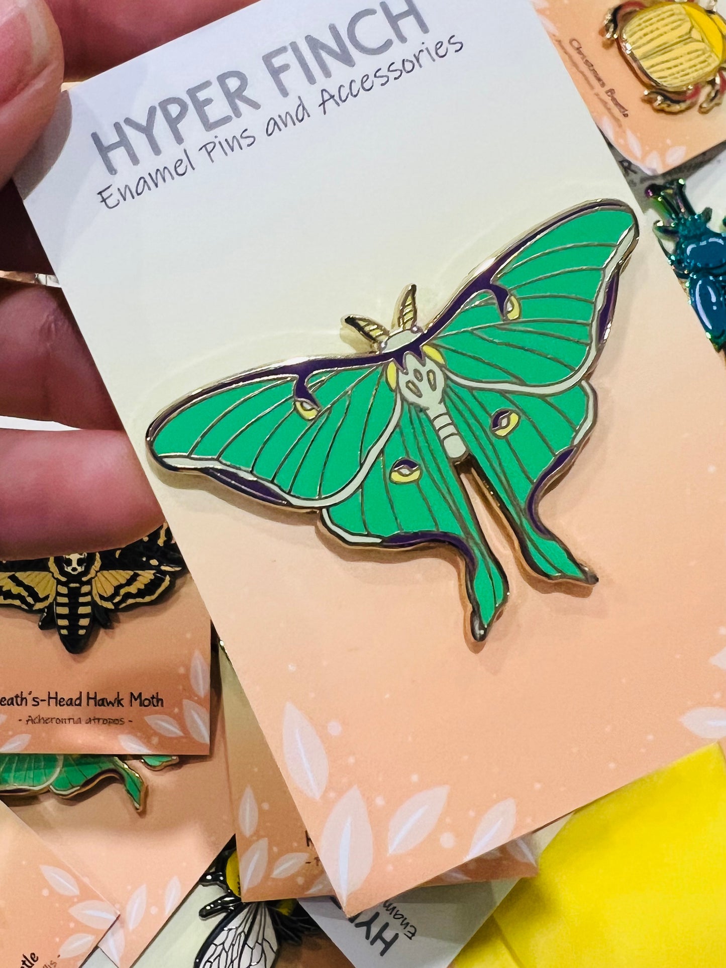 Luna Moth pin - Green