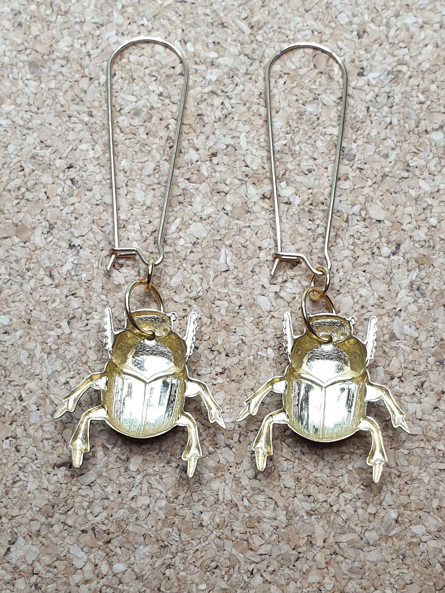Dung Beetles on long hooks - Brass & Stainless Steel