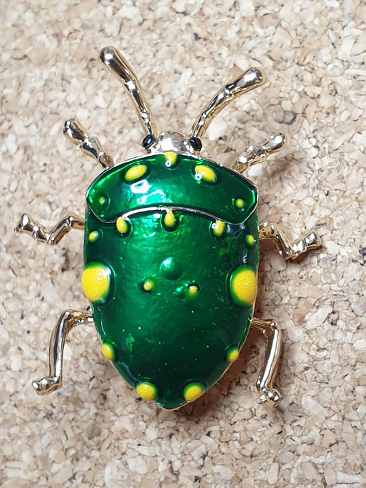 Stinkbug Brooch - Green