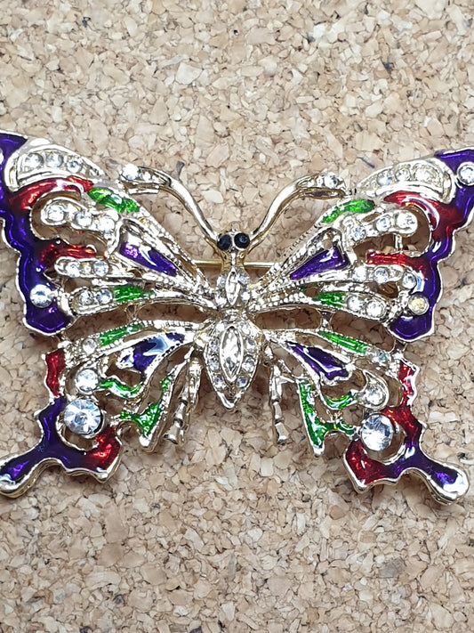 Butterfly Brooch - Purple Tip