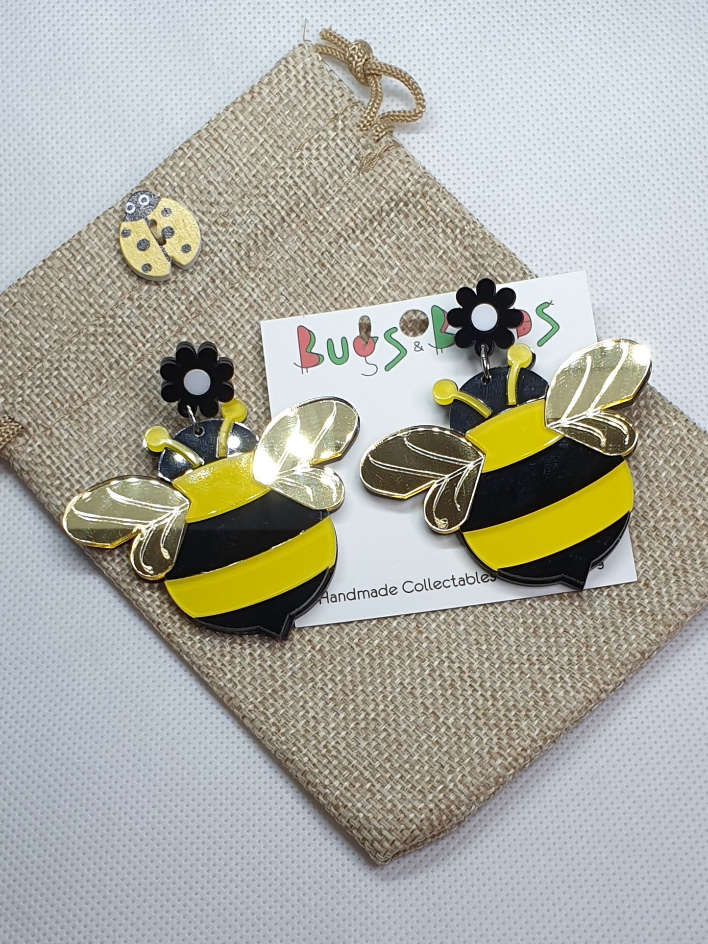 Bee Large acrylic earrings