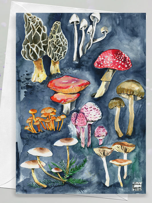 Mushroom Collection Greeting Card