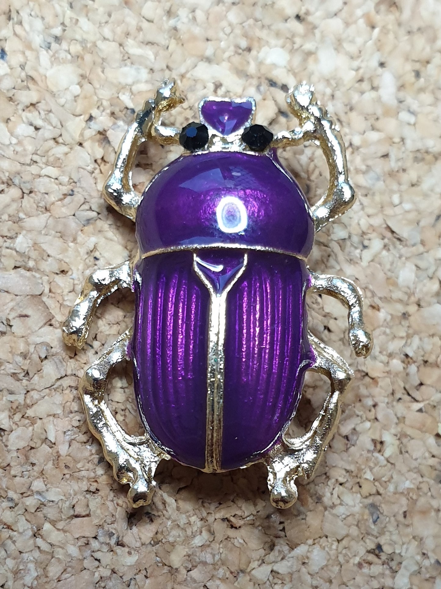 Dung Beetle Brooch - Purple
