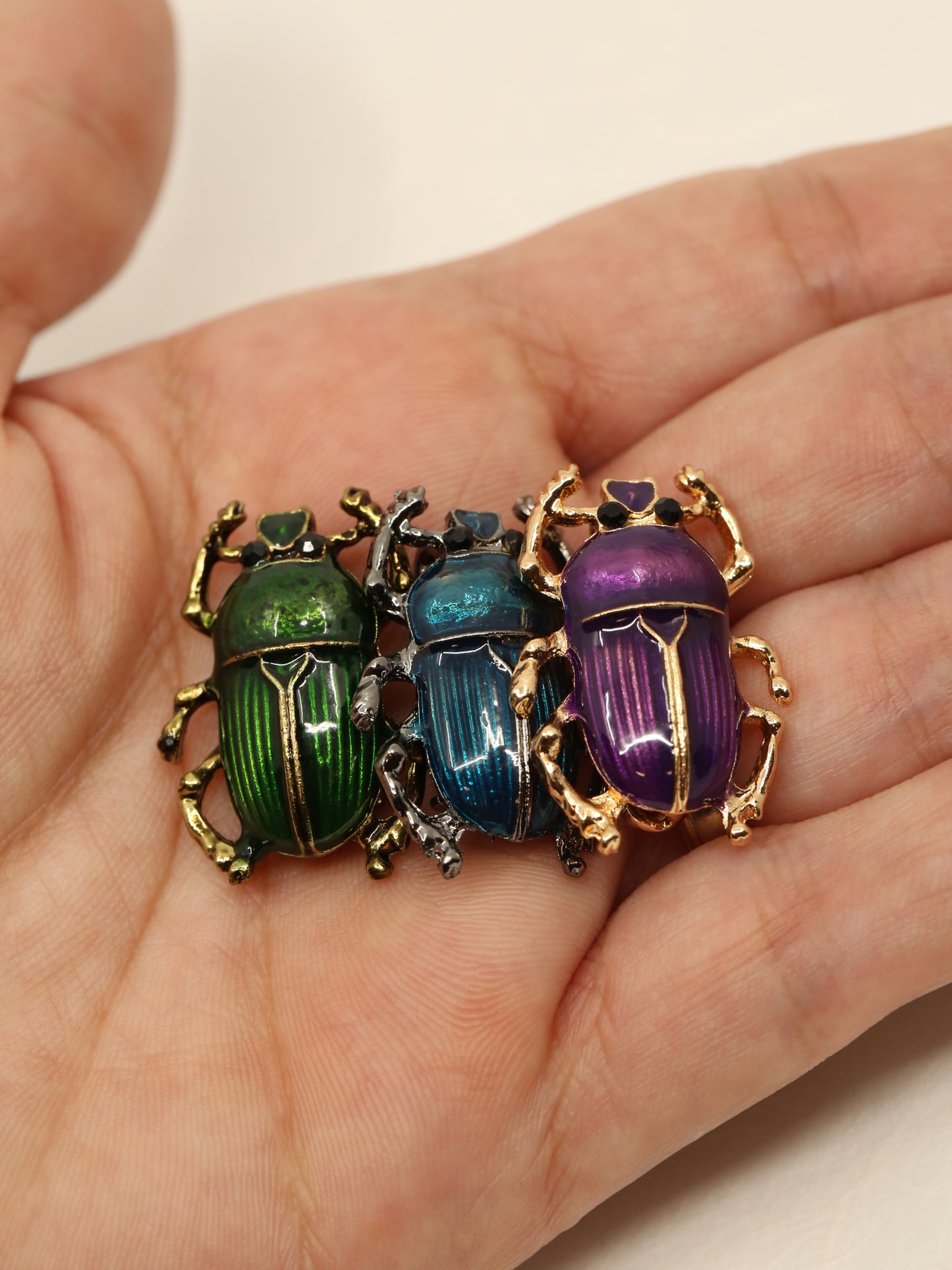Dung Beetle Brooch - Purple