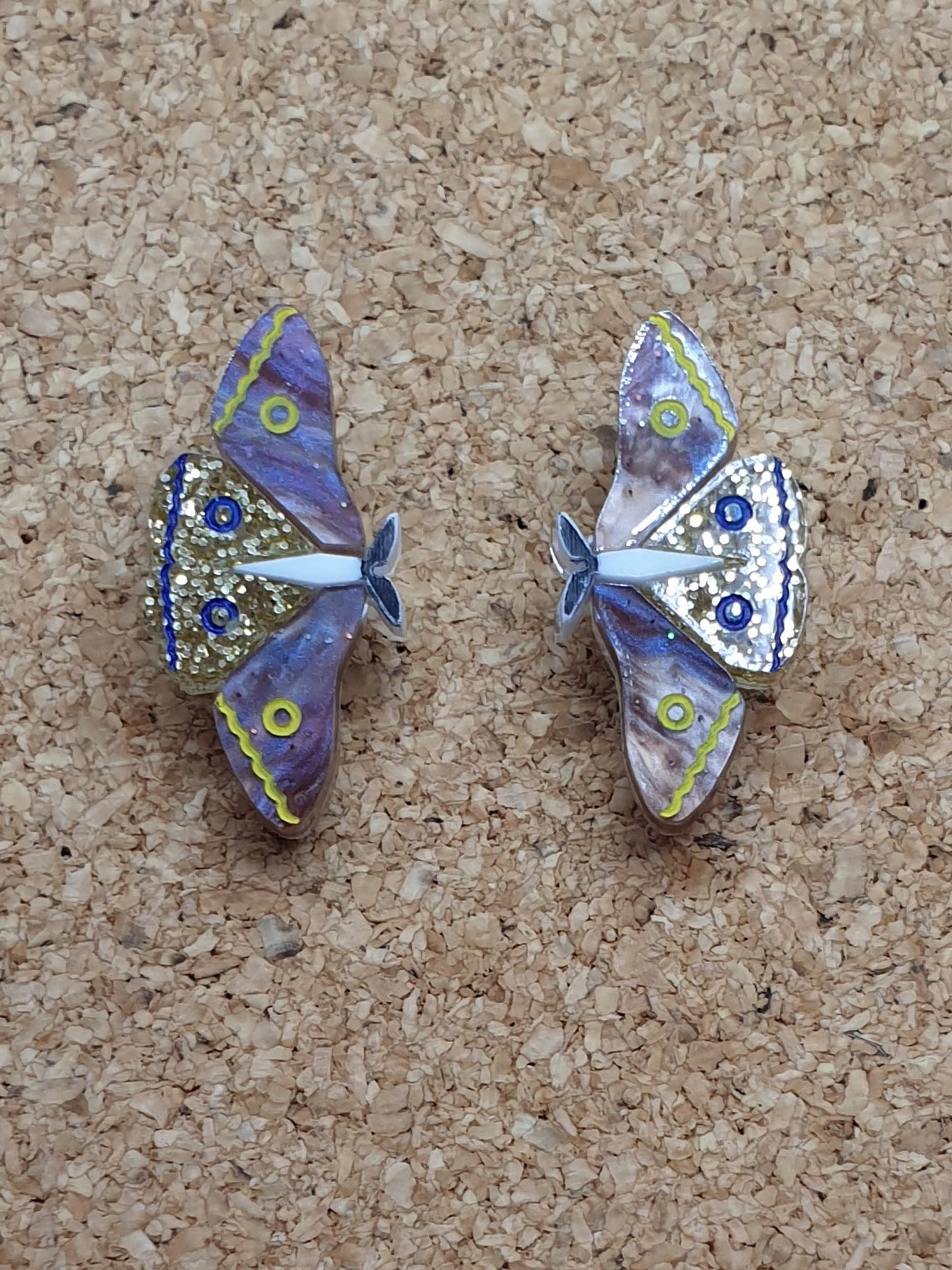 Brown Moth studs acrylic earrings