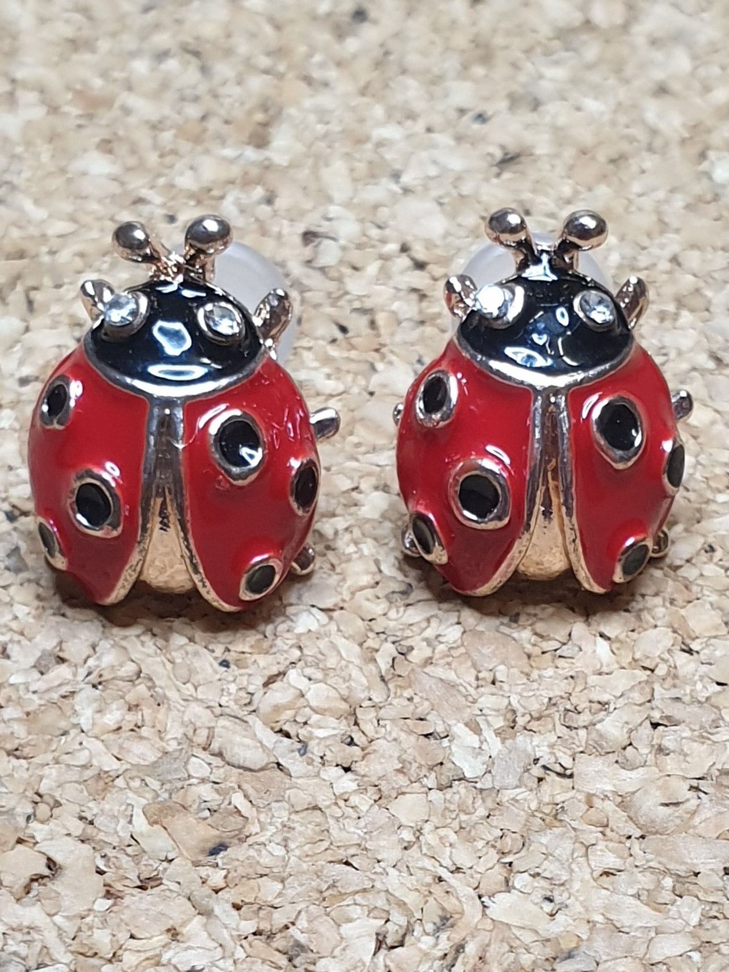 Ladybird beetle Studs - Red