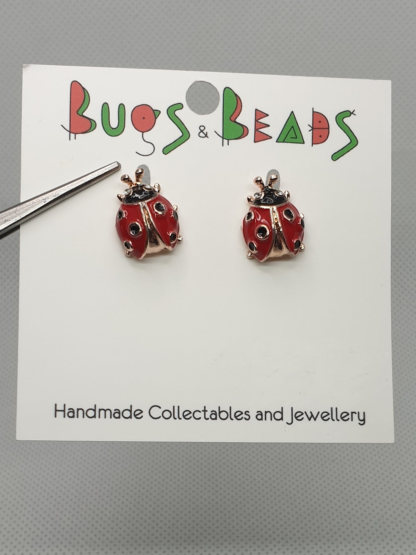 Ladybird beetle Studs - Red