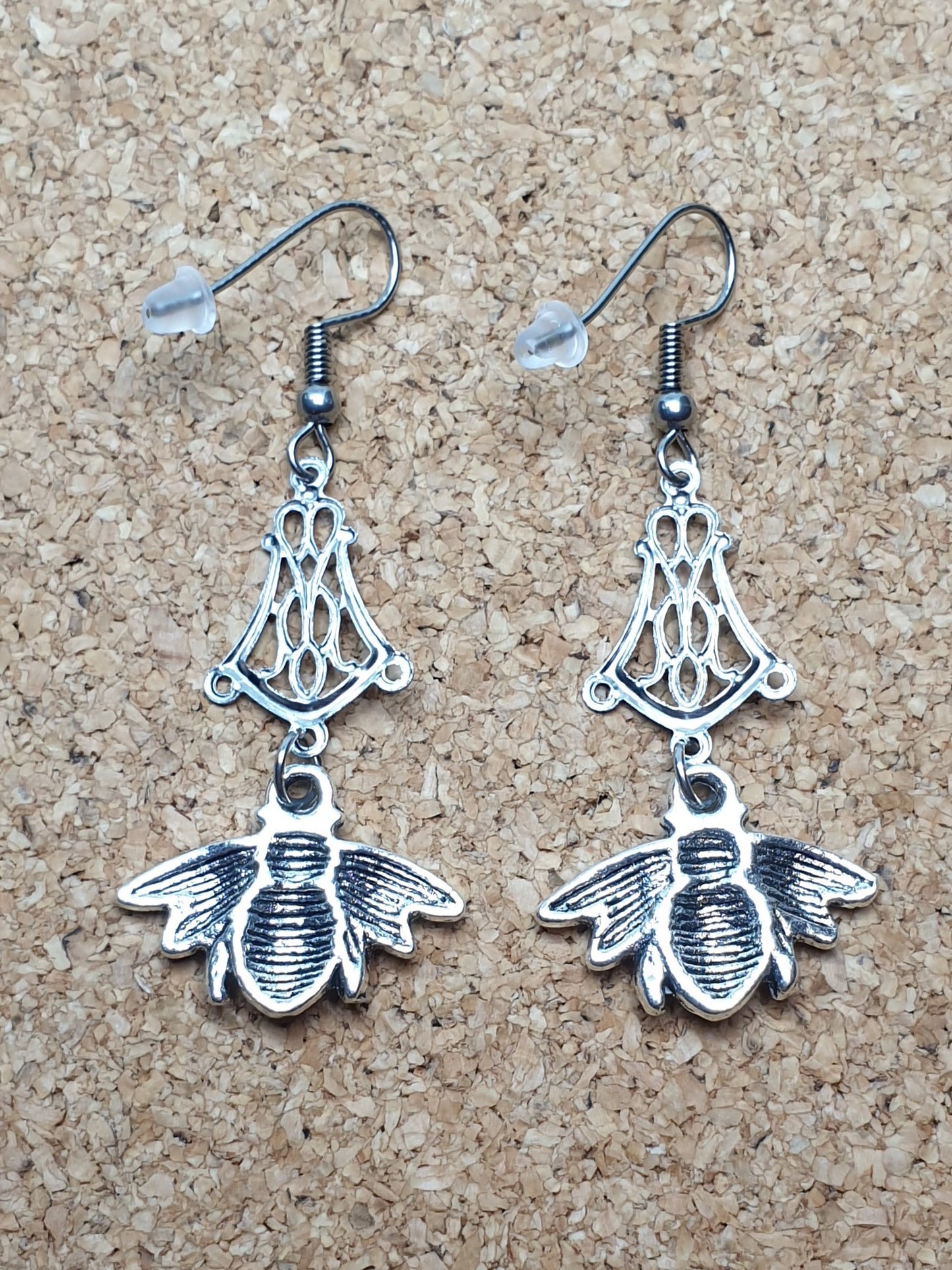 Bee on chandelier earrings
