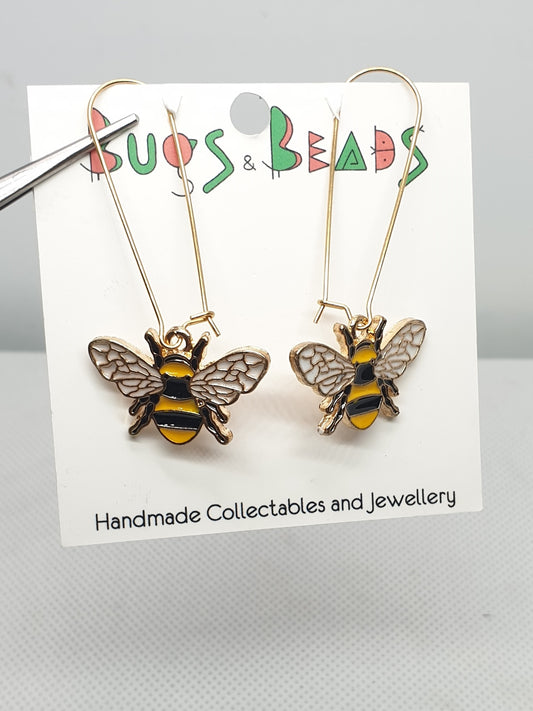 Golden Bee Long Earrings