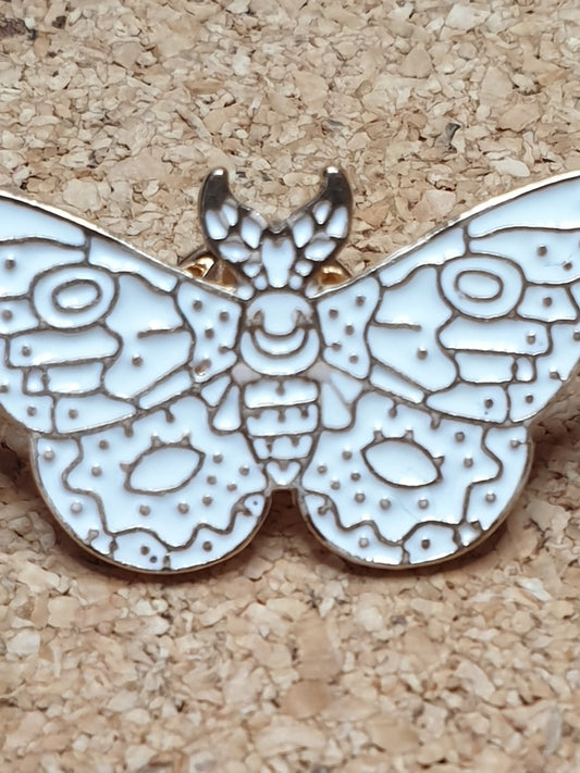 Moth Brooch - White