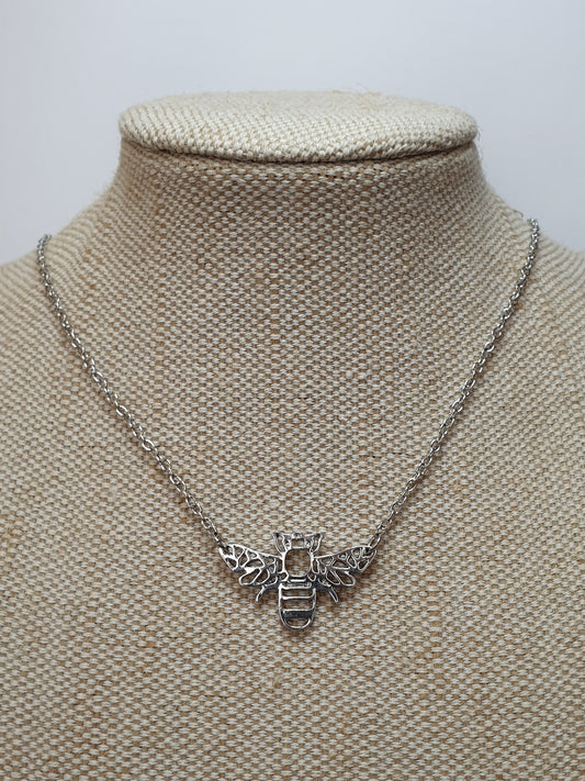 Bee Necklace - Silver