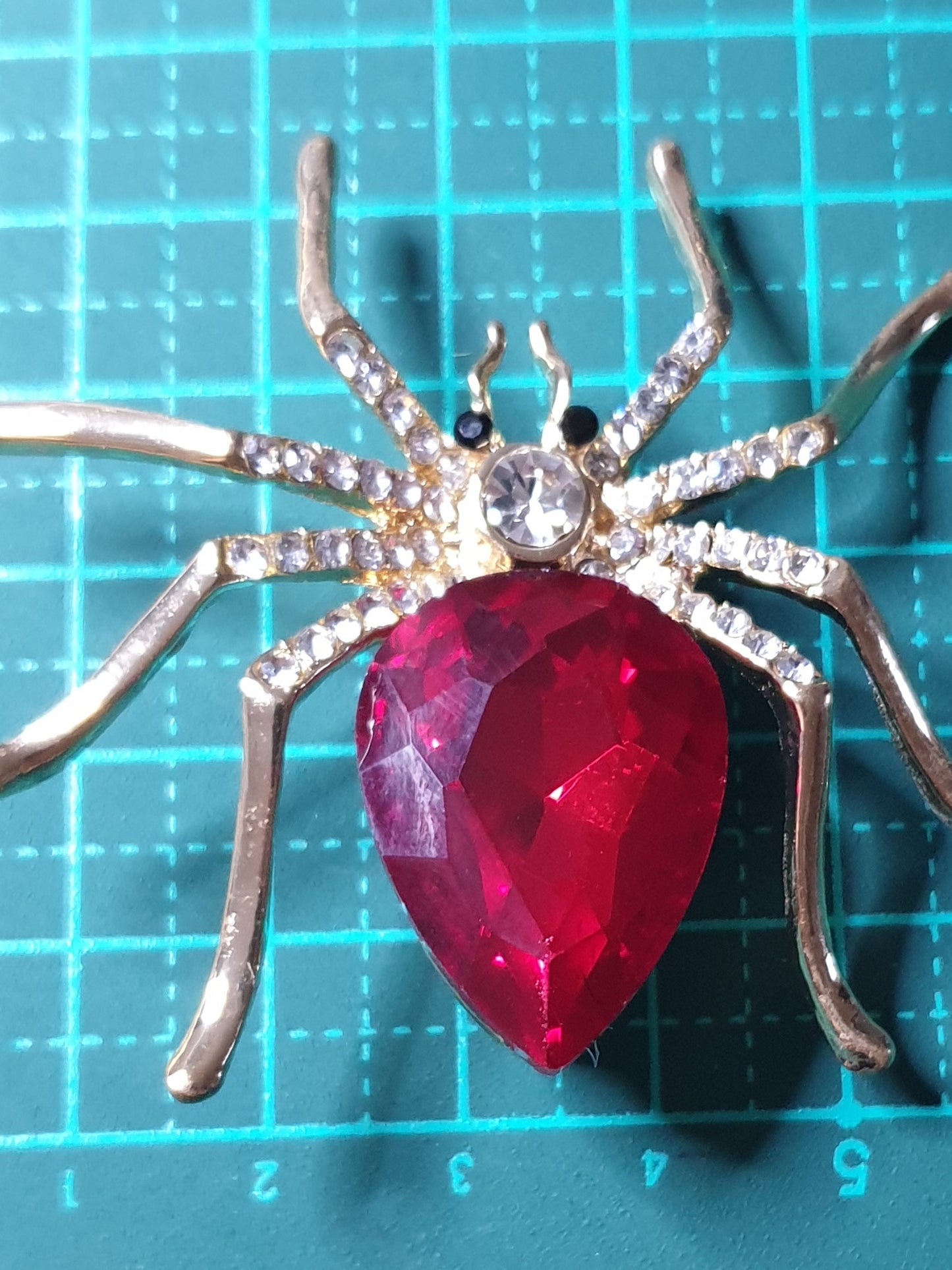 Spider Brooch - Red Fashion