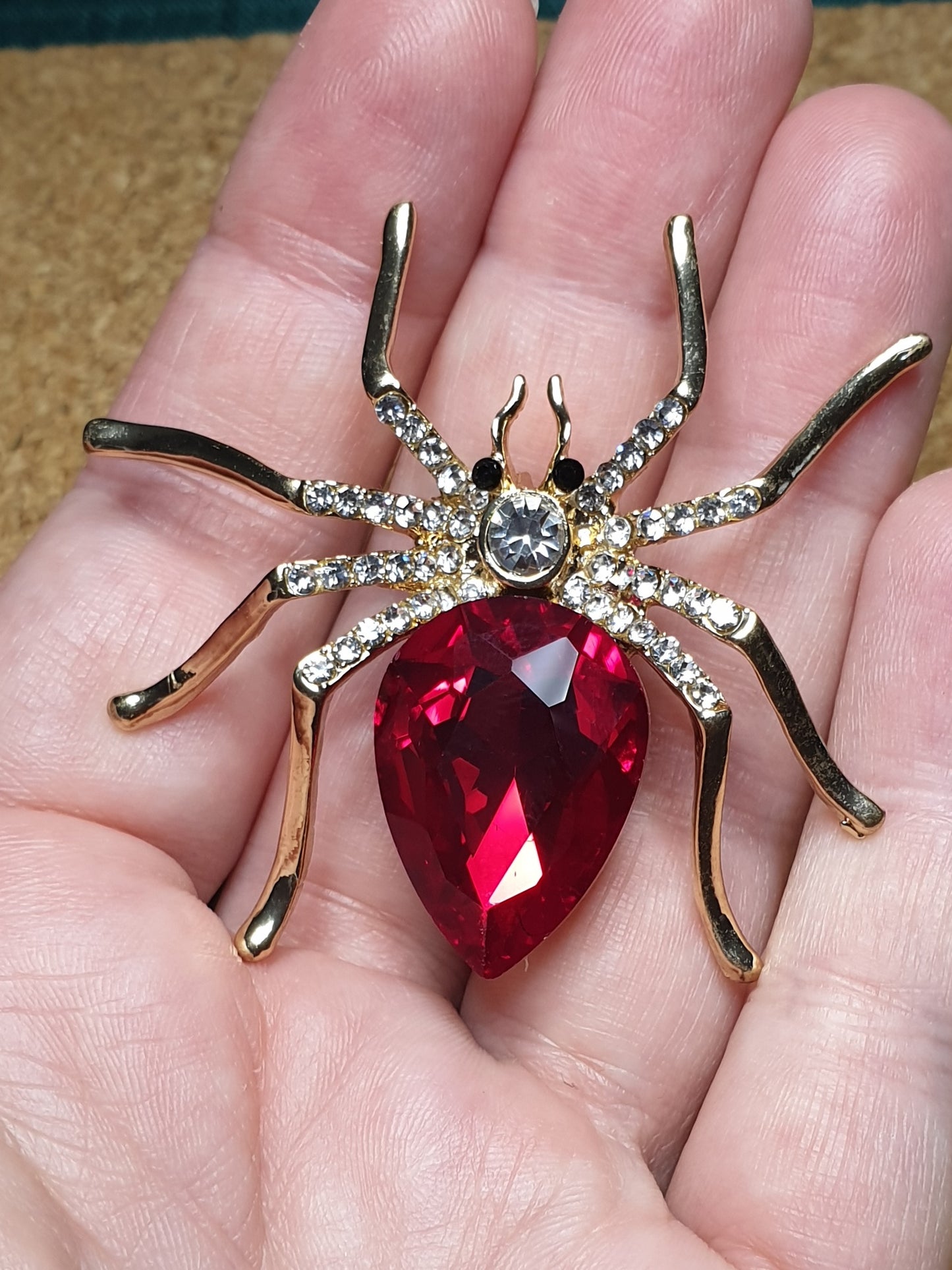 Spider Brooch - Red Fashion