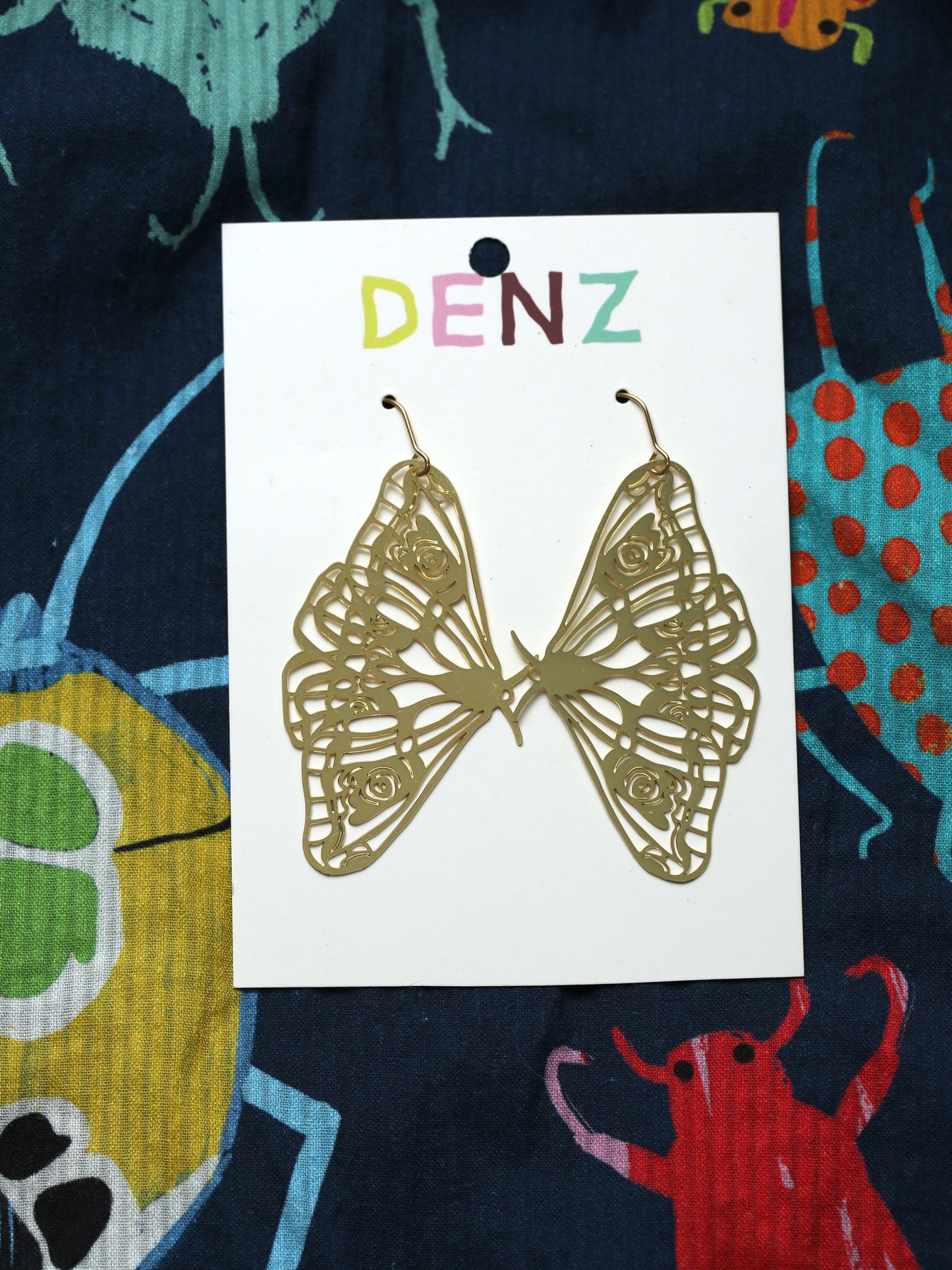 Moths in Gold Earrings